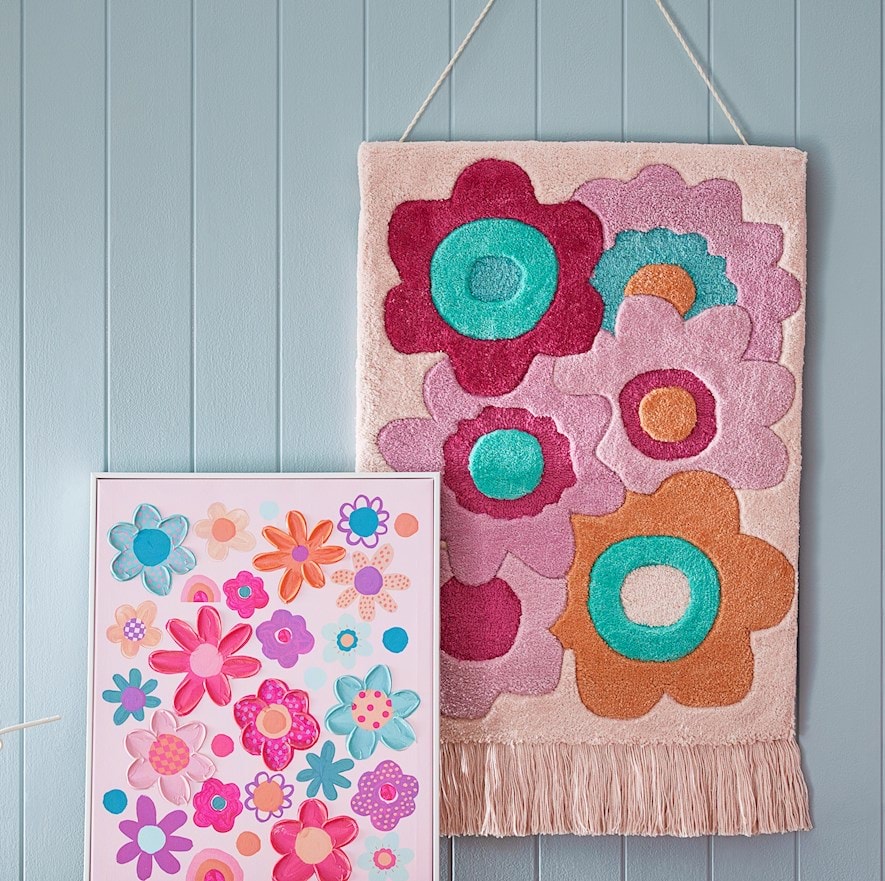 Adairs Kids Poppy Floral Decorative Wall Decor Kids Wall Art