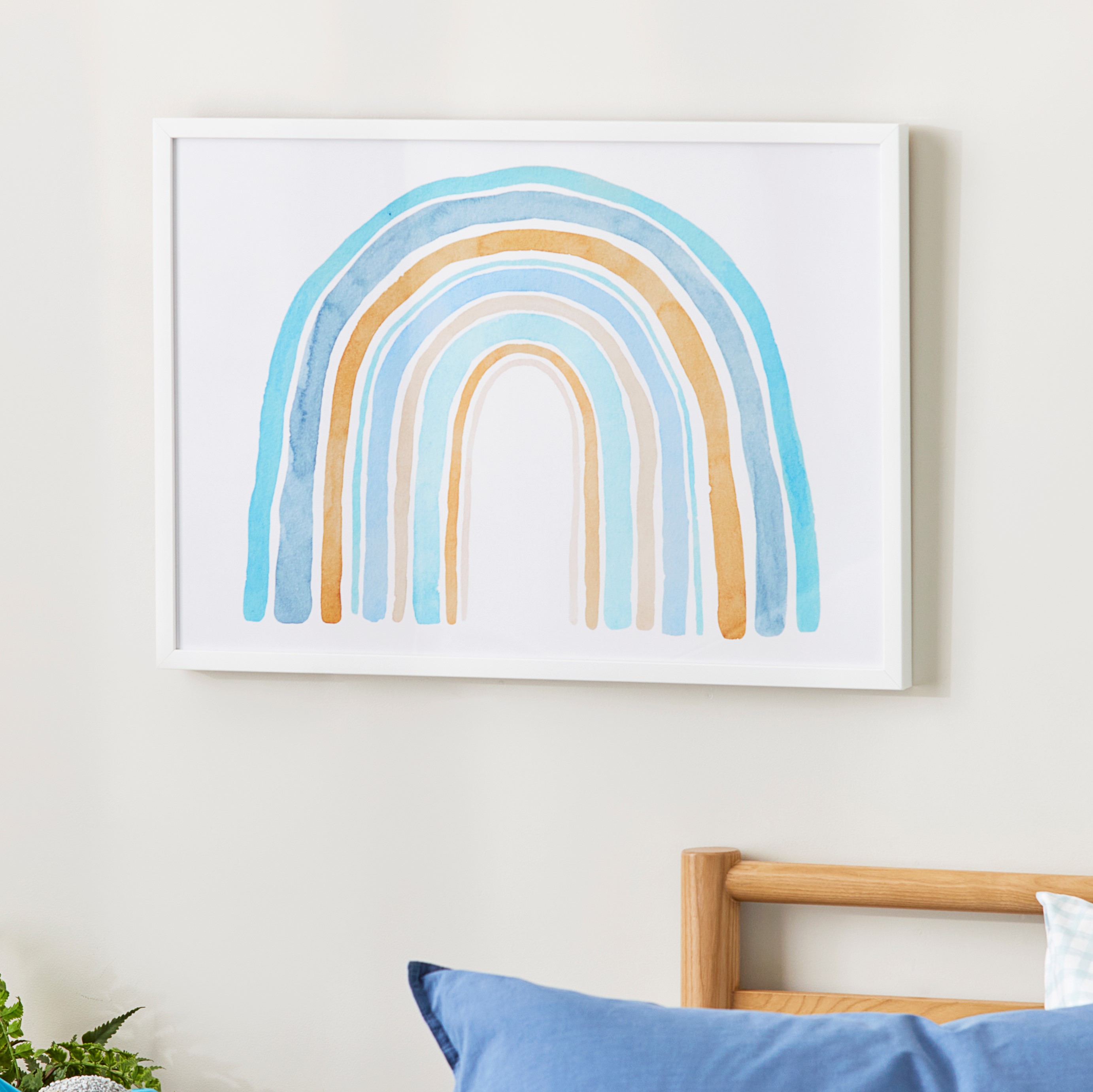 Adairs Kids Blue Rainbow Wall Art Adairs