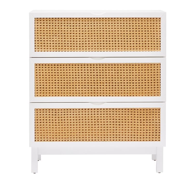 Arden White Rattan Chest of Drawers