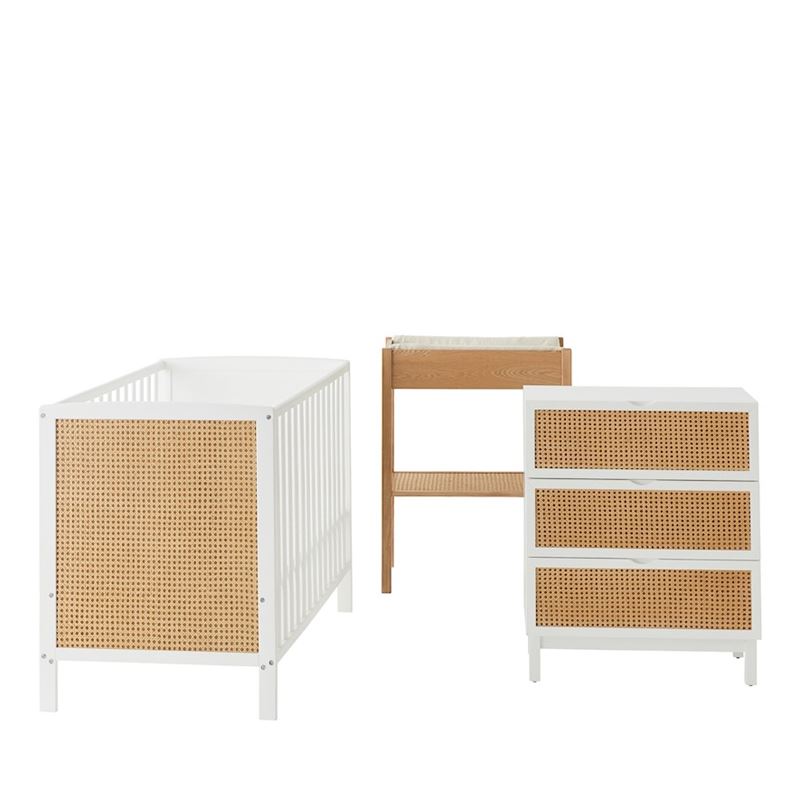 Arden White Rattan Chest of Drawers