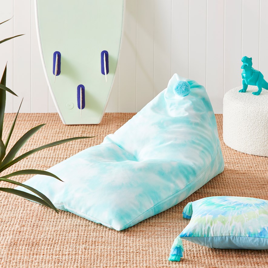 Adairs Kids Tie Dye Blue Bean Bag Cover Kids Furniture Adairs