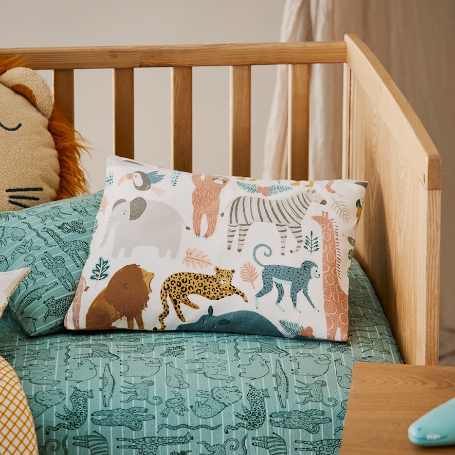 Adairs Kids Wild World Multi Flannelette Cot Quilt Cover Set Adairs