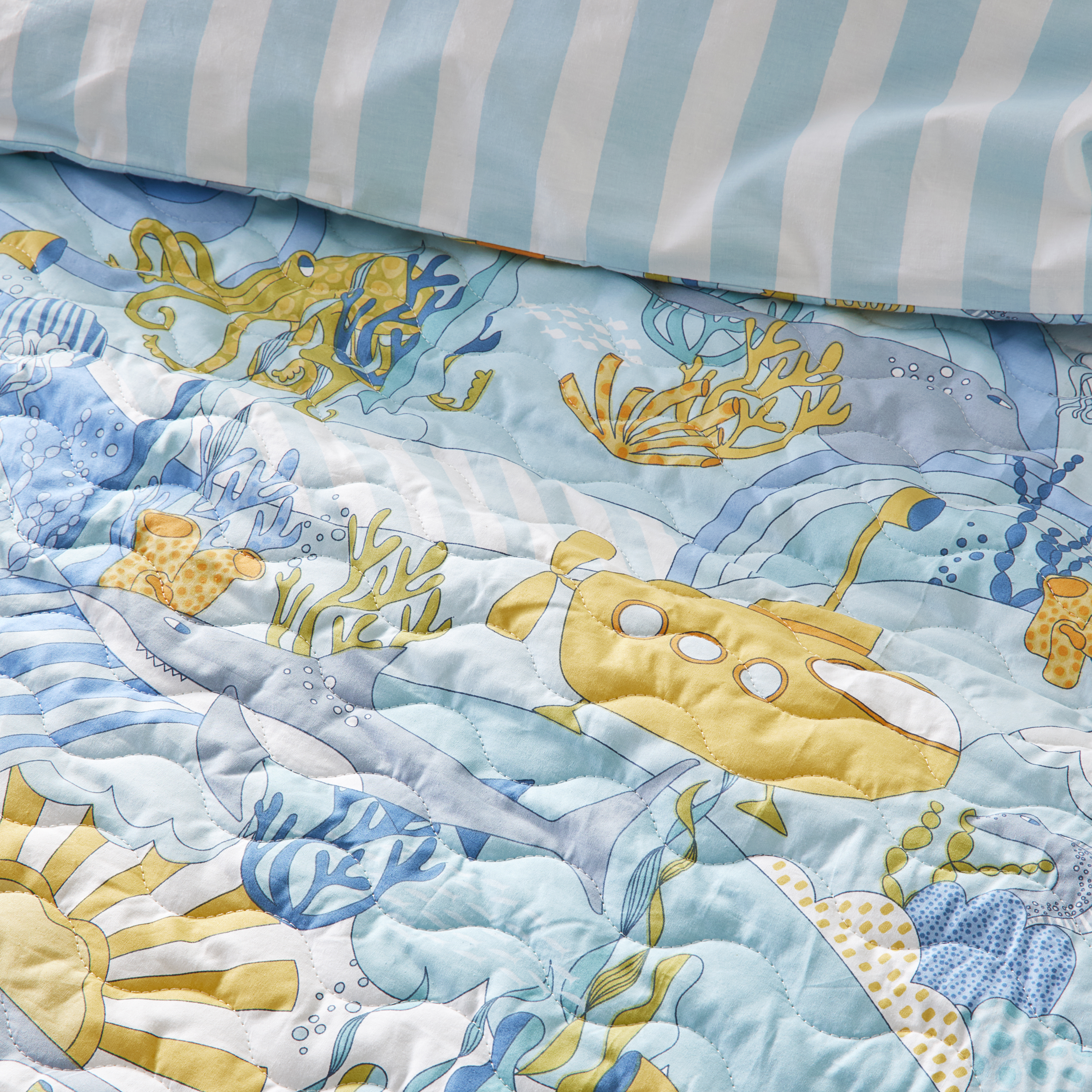 Adairs Kids Underwater World Cot Quilt Cover Set Adairs