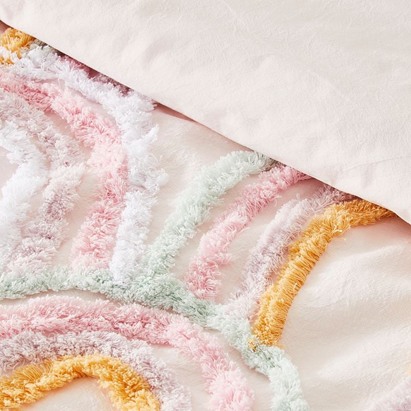 Rosie Rainbow Tufted Cot Quilt Cover Set