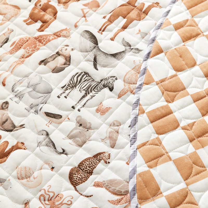 Encyclopedia Animals Jersey Quilted Play Mat