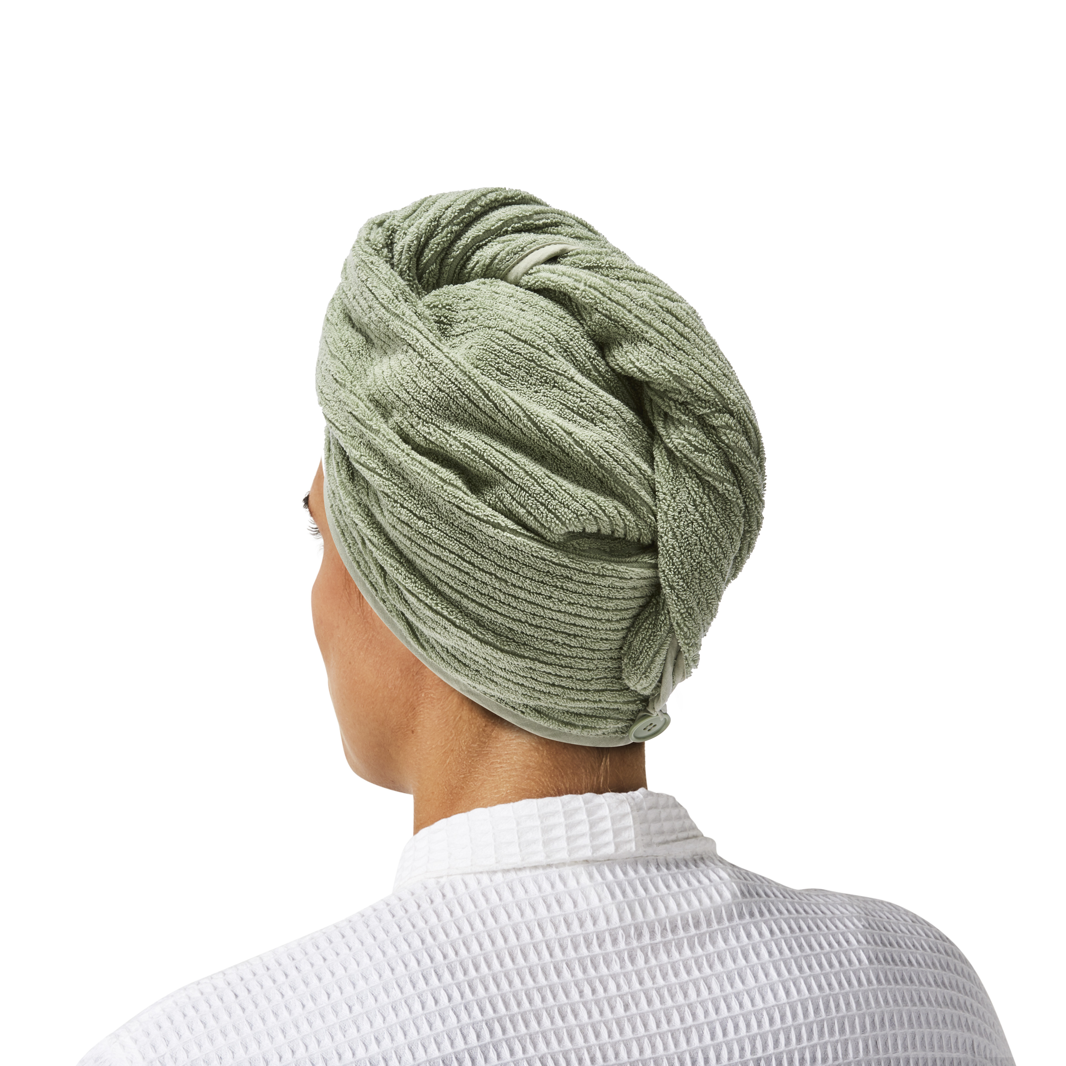 Luxury HairDrying Towel Wrap w Swarovski Button  Microfiber Terry Turban   TURBELLA