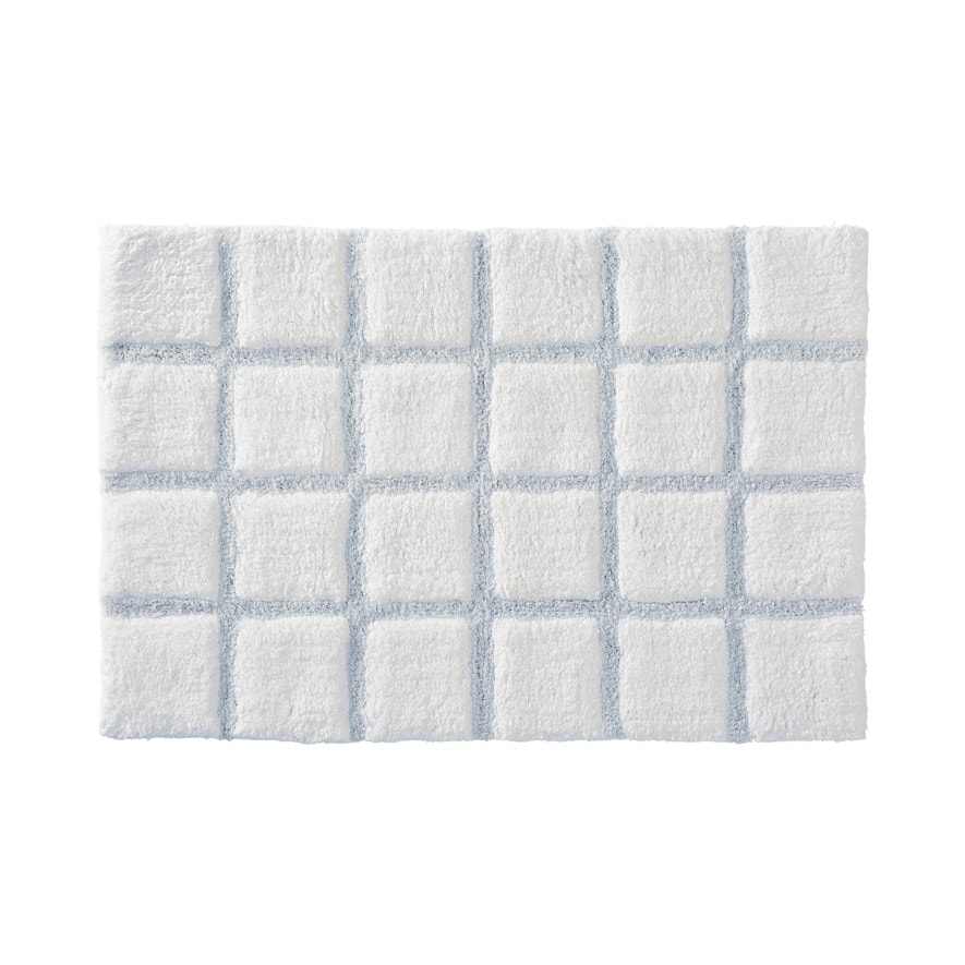 Maddison White Check Bath Mat Adairs
