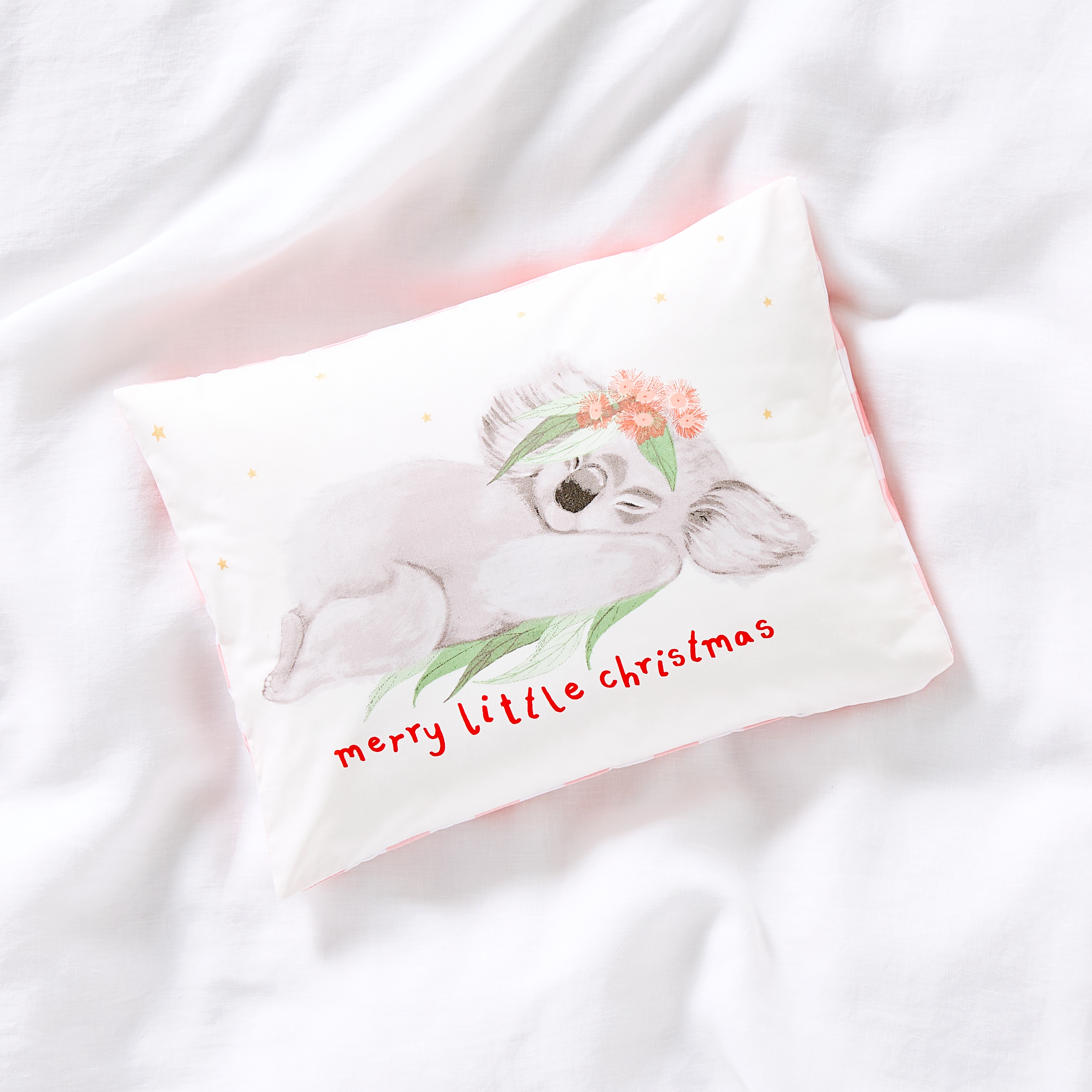 Adairs Baby Merry Little Christmas Decorative Cot Text Pillowcase