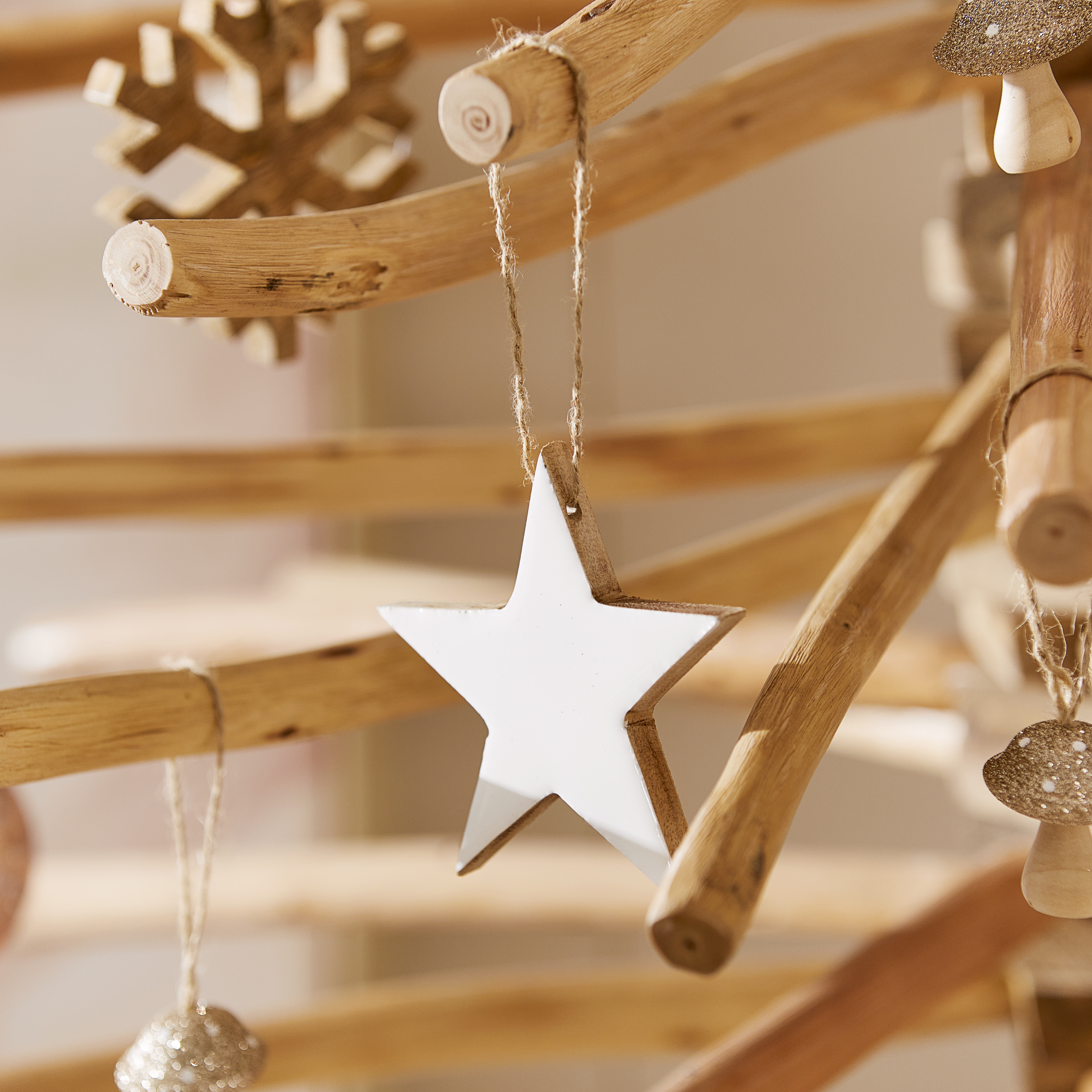 Timber Silver & White Star Ornament | Adairs