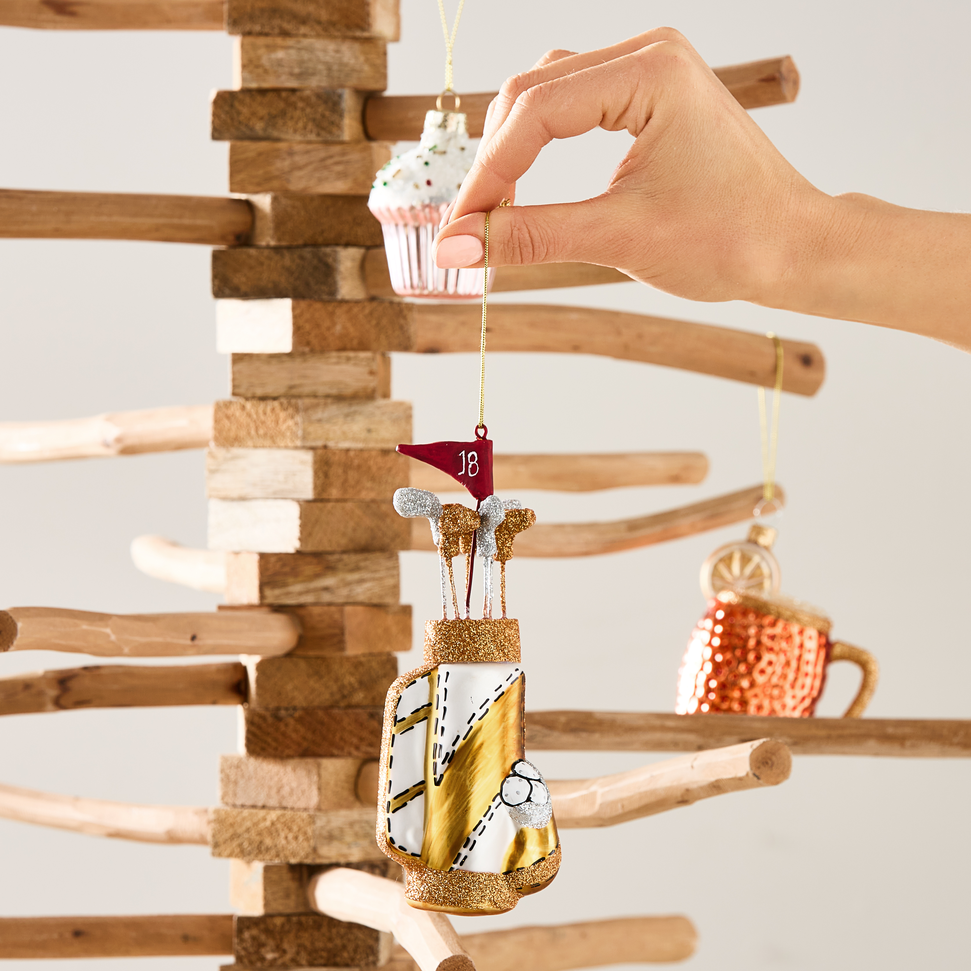 Vintage Golf Clubs Glass Decoration Adairs