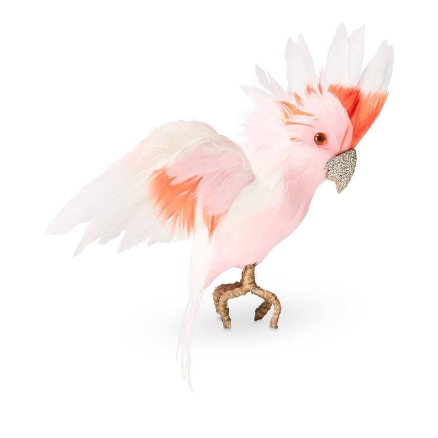 Flying Major Mitchell Feather Bird Tree Topper Adairs