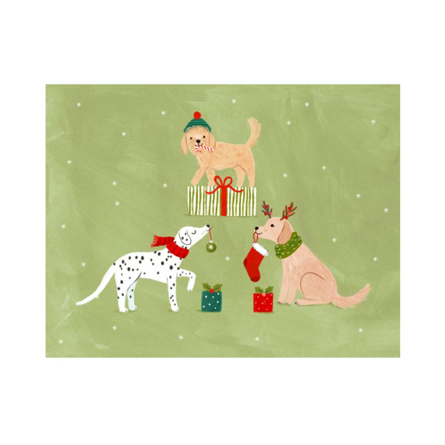 Holiday Hounds Christmas Novelty Paper Placemats 50 Pack Christmas