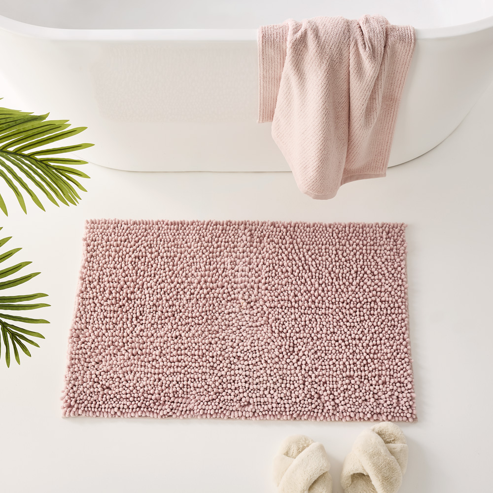 Microplush Blush Pink Bobble Bath Mat Adairs