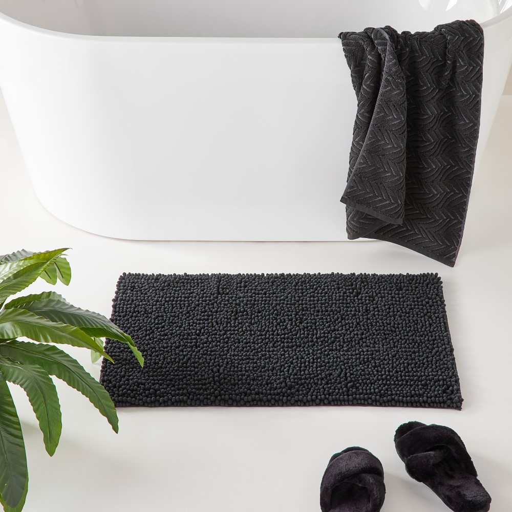 Microplush Bobble Bath Mat Coal Bathroom Bath Mats Adairs Online