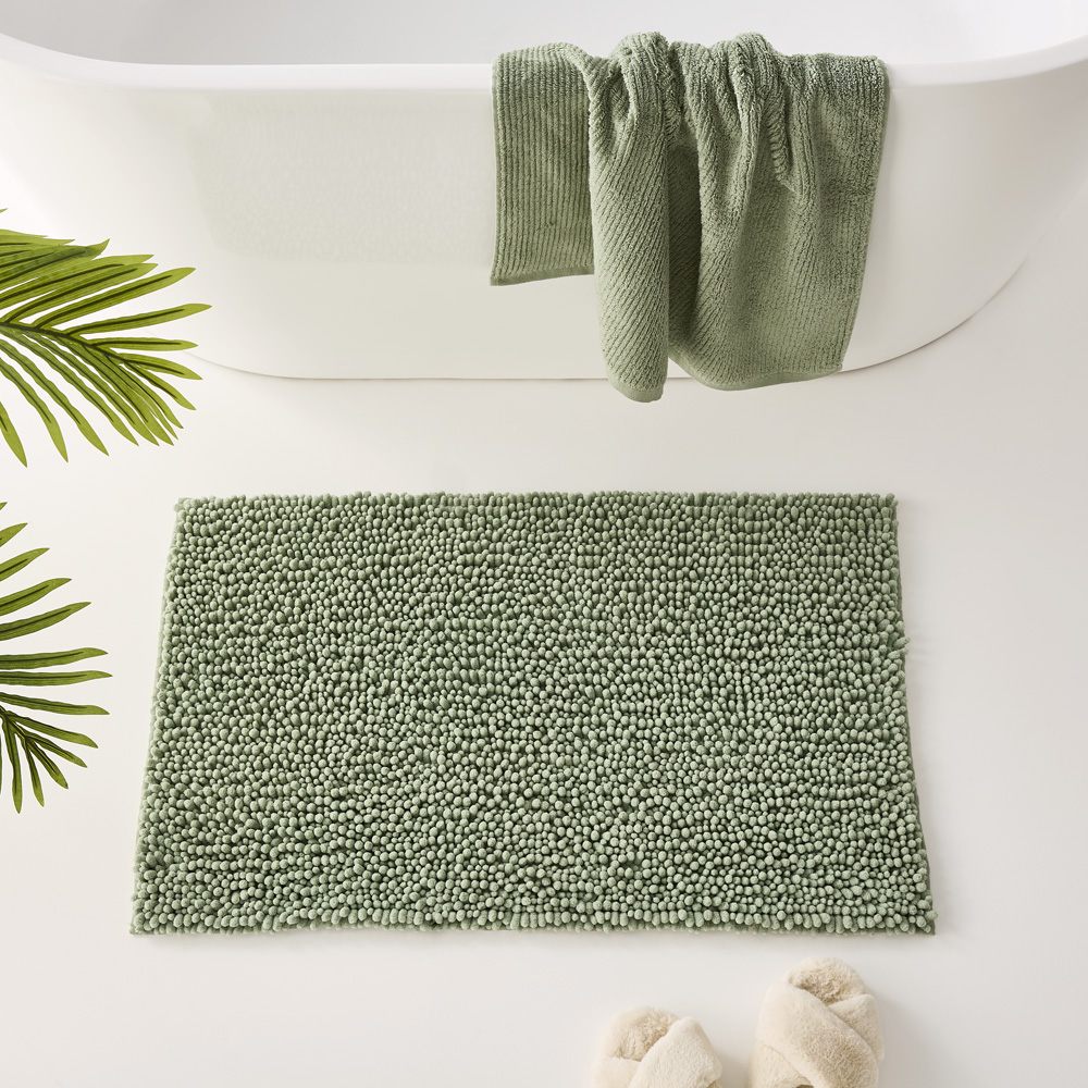 Microplush Stone Marle Bobble Bath Mat