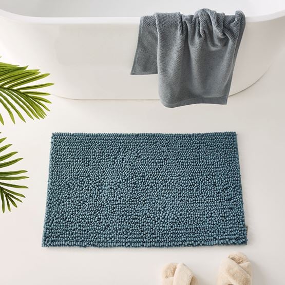 Microplush Sea Blue Bobble Bath Mat