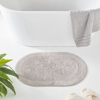 Nicola Moonrock Combed Cotton Oval Bath Mat