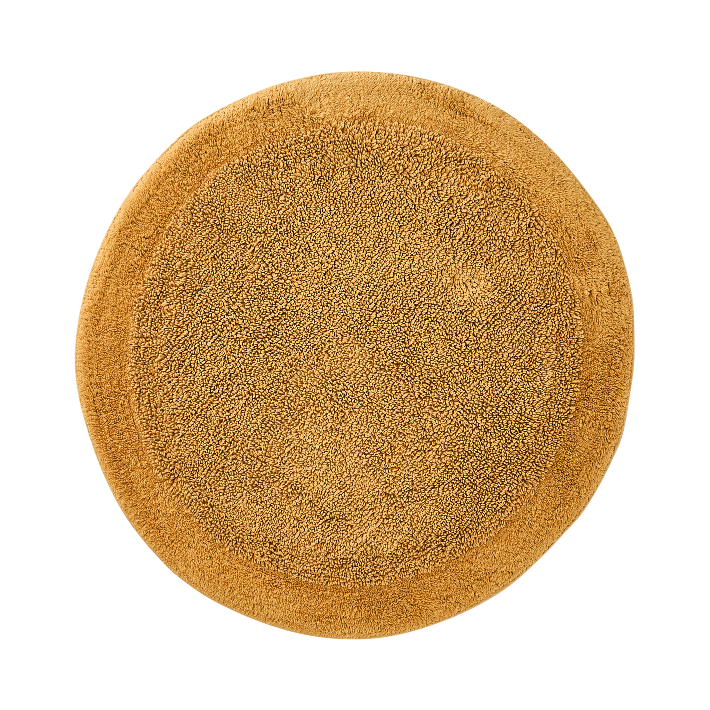 Nicola Mustard Combed Cotton Circle Bath Mat Adairs