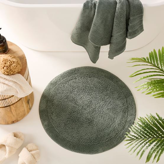 Nicola Seagrass Combed Circle Cotton Bath Mat