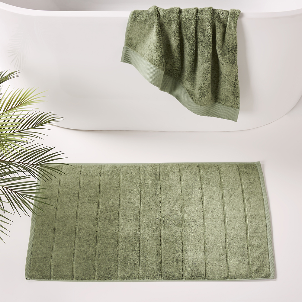 Navara Solid Pine Bamboo Cotton Bath Mat Adairs