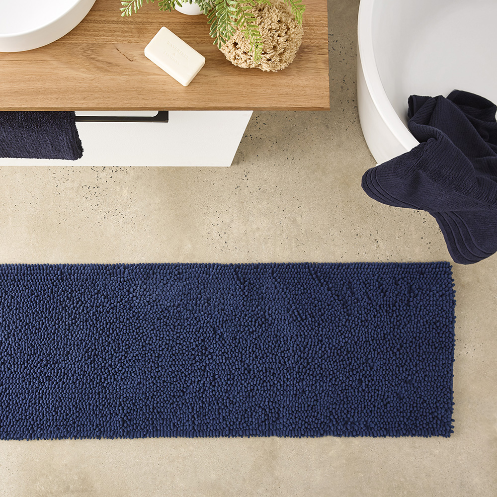 Microplush Indigo Bobble Bath Runner Adairs