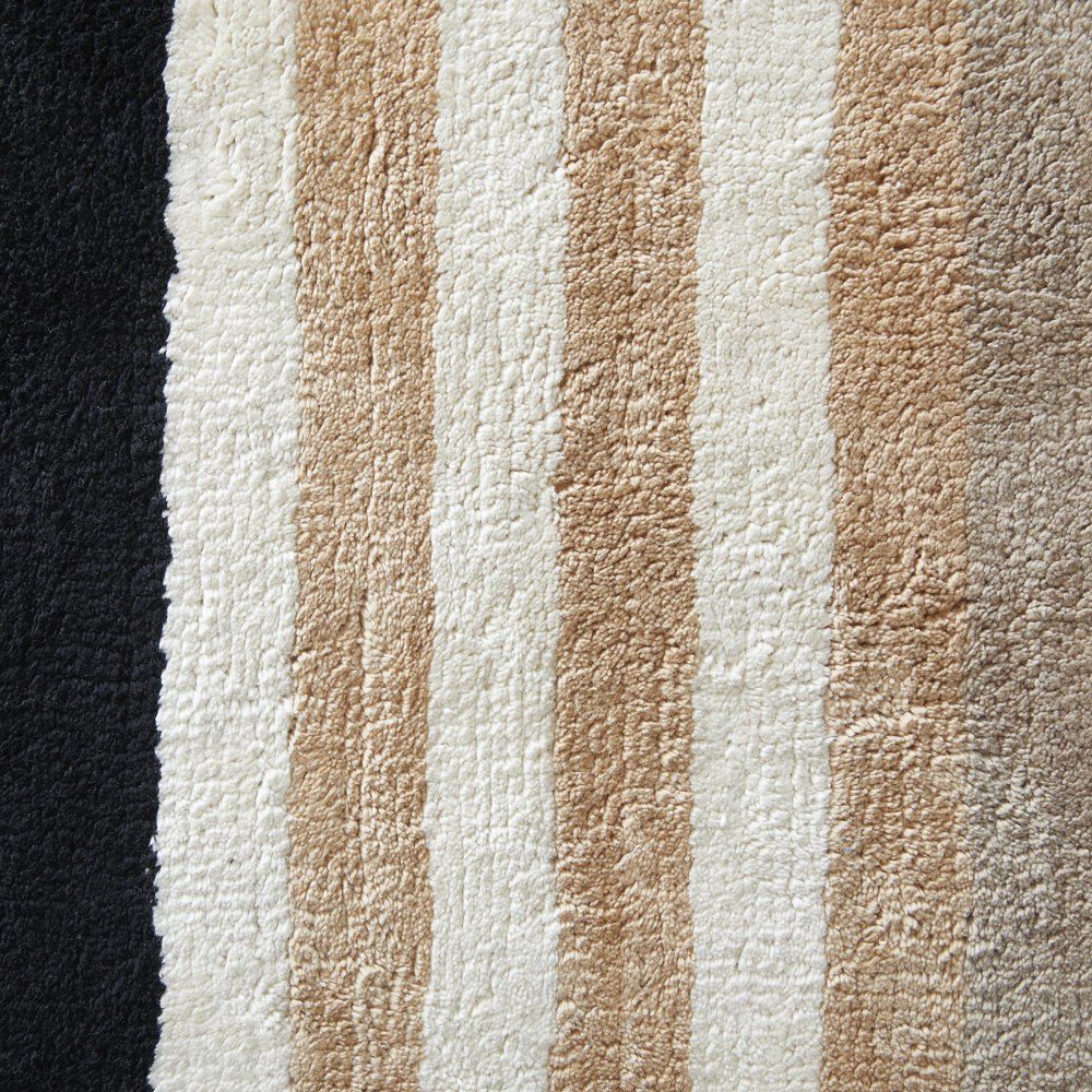 Stripe Neutrals Black Bath Runner Adairs