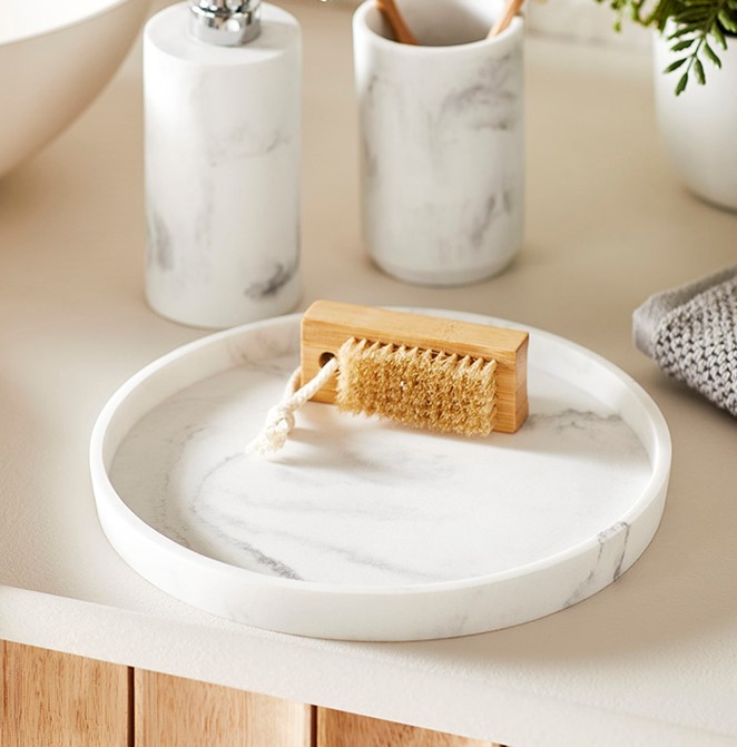 Milan White Round Tray Adairs