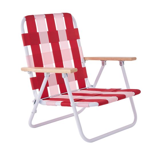 Pink & Red Beach Strap Woven Chair