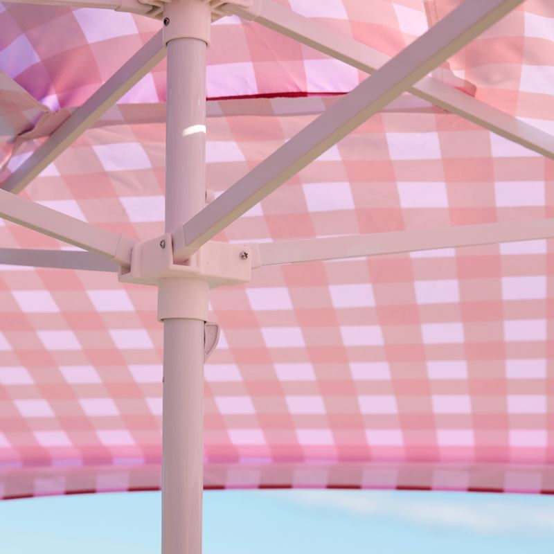 Pink and Red Gingham Beach Cabana
