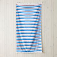 Velour Ocean Stripe Blue Beach Towel