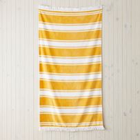 Velour Summer Stripe Yellow Beach Towel