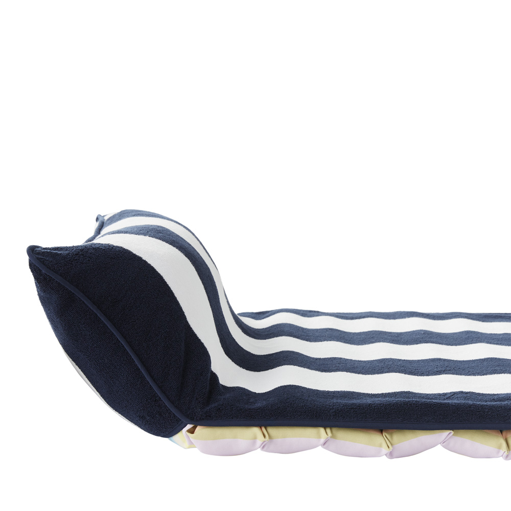 Navy & White Beach Lounger Towel Adairs