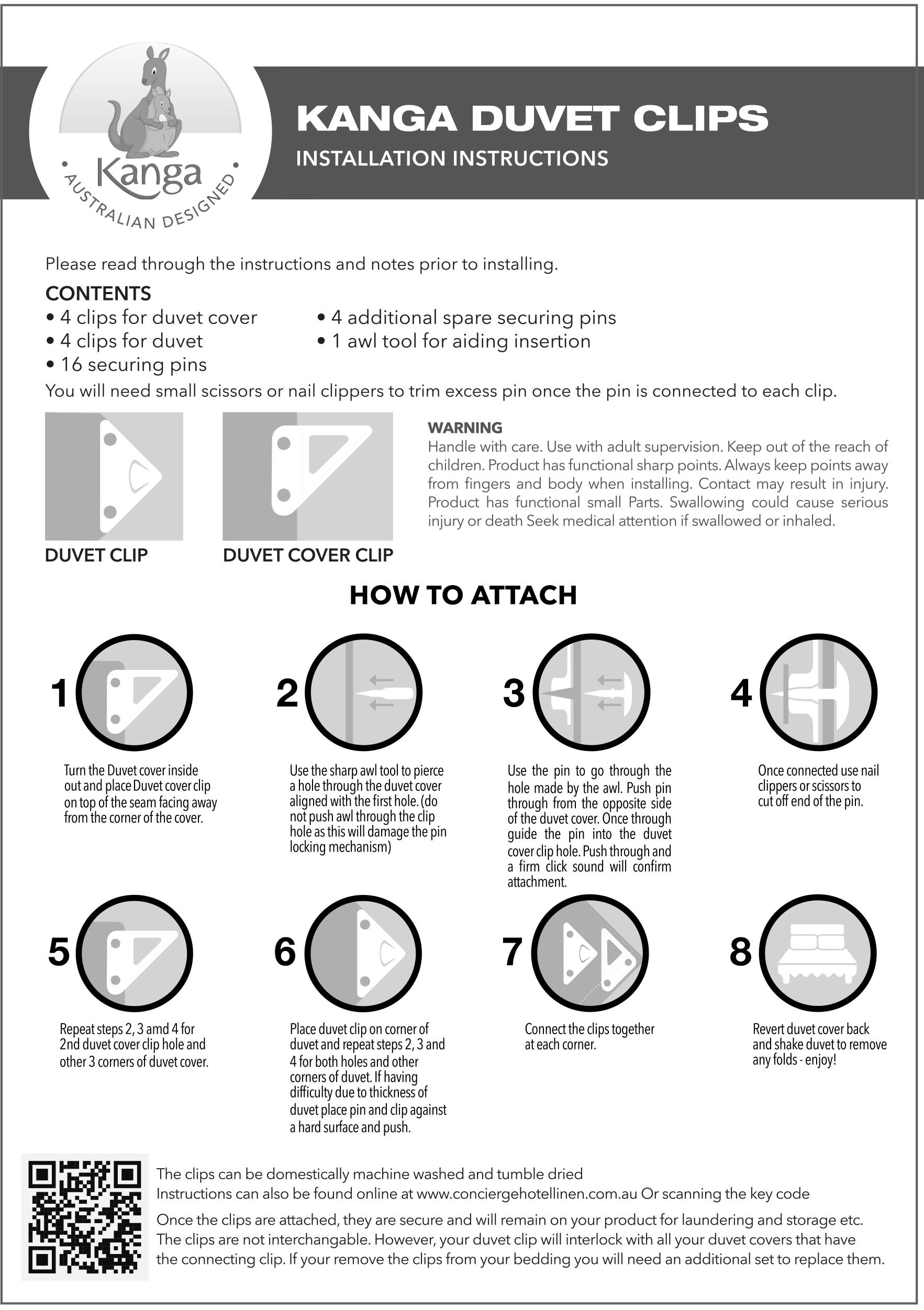 INSTRUCTION OF QUILT CLIPS  Concierge Hotel Linen Clips 