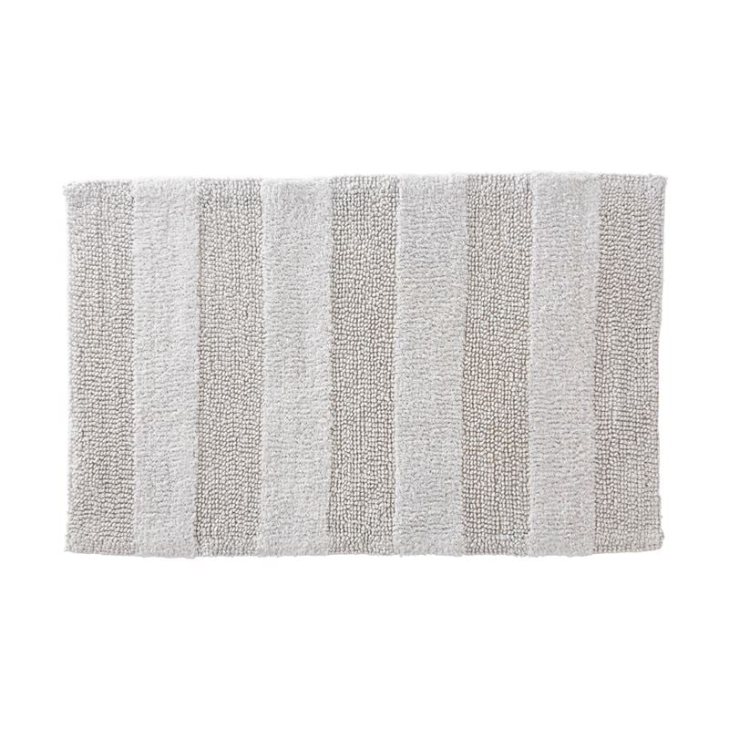 Morgan Soft Grey Stripe Bath Mat | Adairs