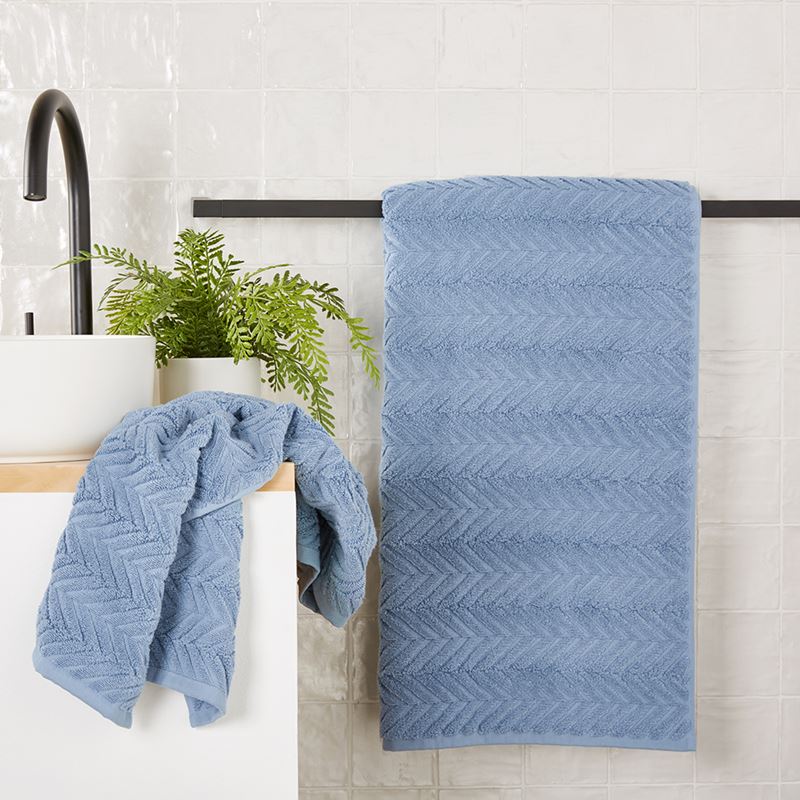 Mimosa Blue Tide Textured Towel Range
