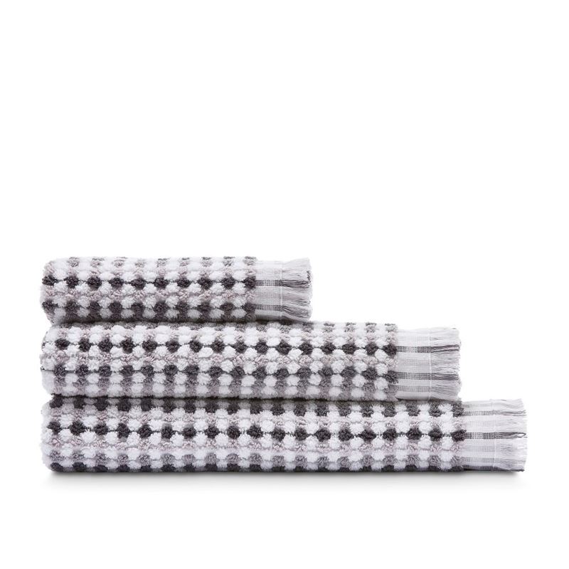 European Kadikoy Grey Multi Turkish Cotton Towel Range