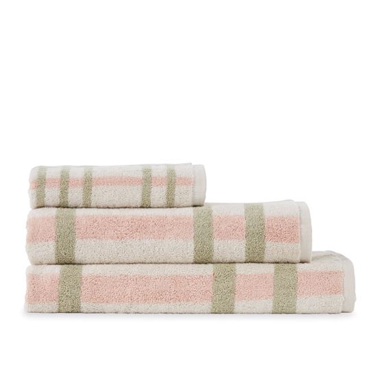 Dylon Nude Pink Multi Stripe Check Towel Range