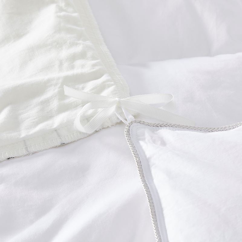 Vintage Washed Linen Cotton Latte Stripe Quilt Cover Set + Separates