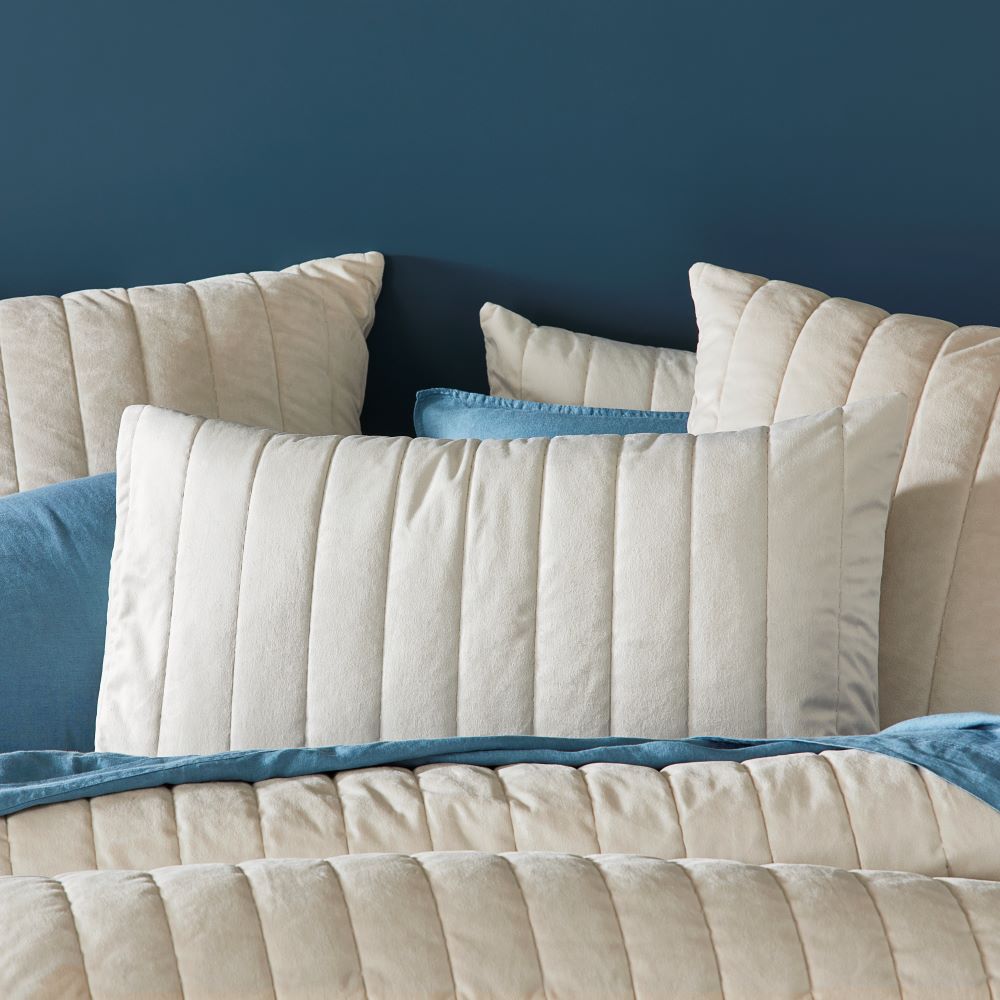 Arlo Natural Velvet Quilted Pillowcases Adairs