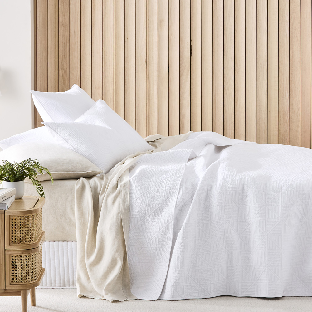 Prism White Quilted Coverlet Separates Adairs
