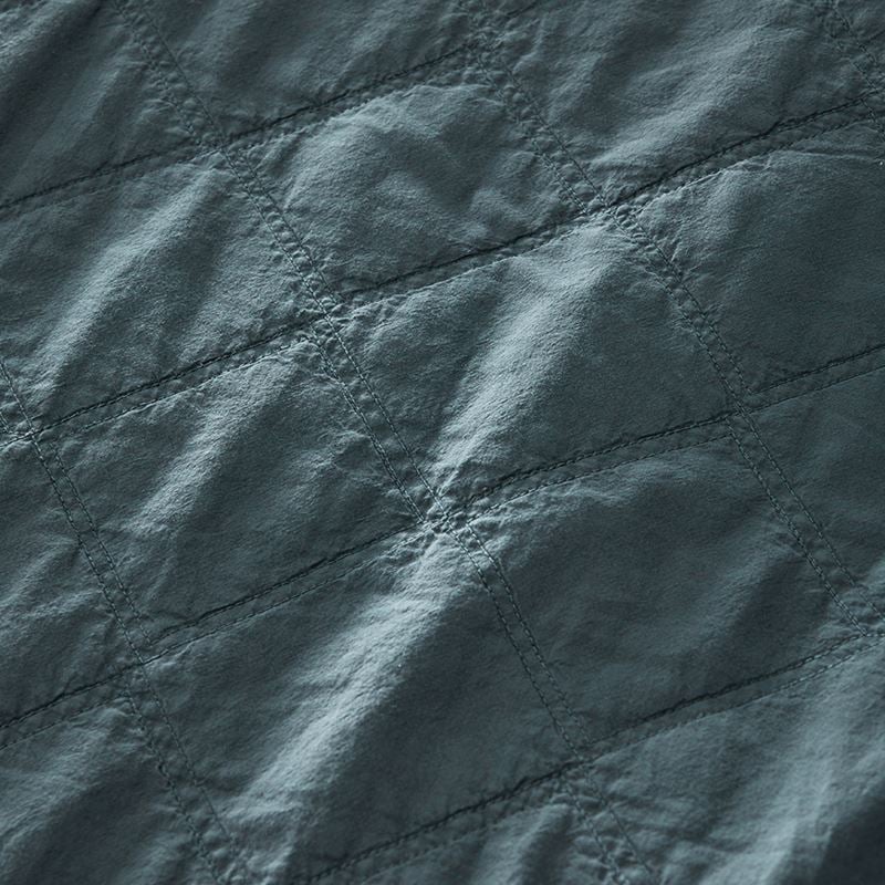 Stonewashed Cotton Dark Slate Quilted Coverlet Separates
