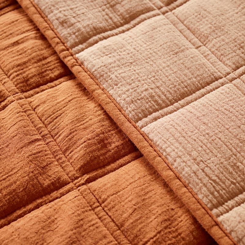 Crinkle Cotton Brown Sugar Quilted Coverlet Separates