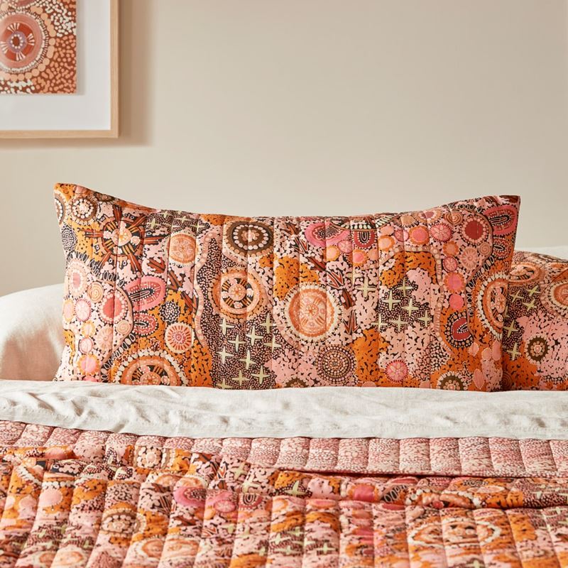 Cungelella Kalkatungu Sunbaked Pink Quilted Pillowcases