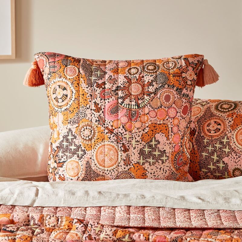 Cungelella Kalkatungu Sunbaked Pink Quilted Pillowcases