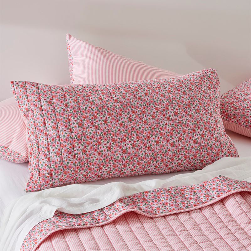 Pippa Pink Floral Quilted Coverlet Separates