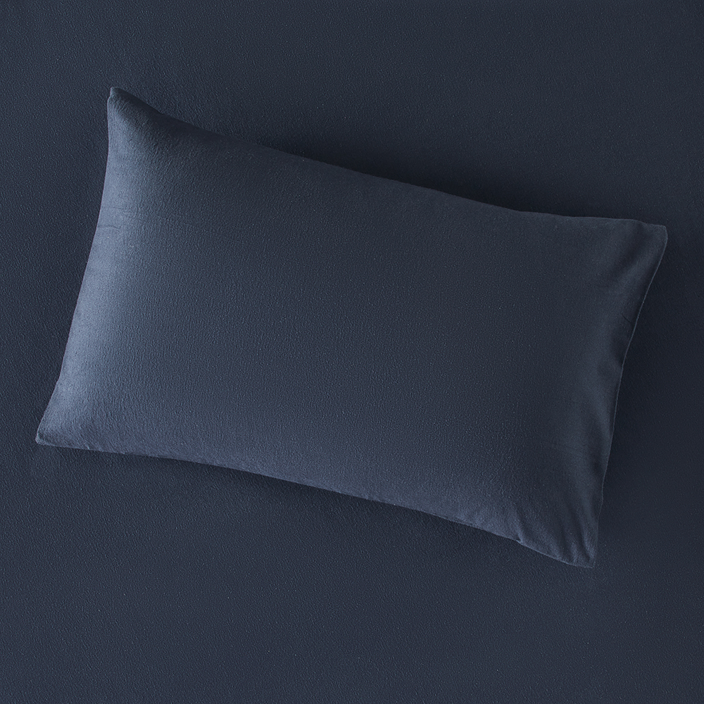 Flannelette Navy Plain Dye Pillowcases Adairs