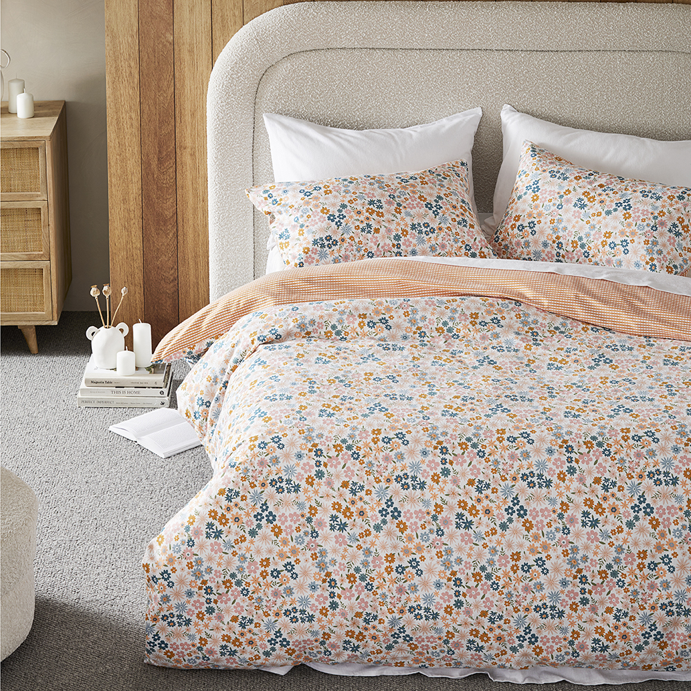 Flannelette Printed Pink Ditsy Floral Quilt Cover Set Adairs