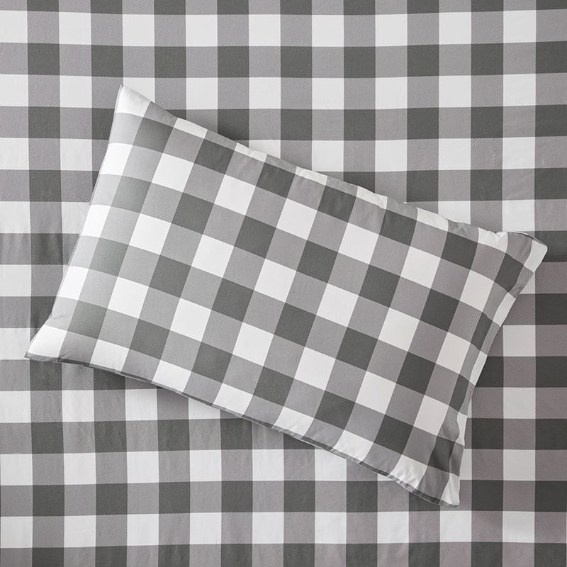 Flannelette Charcoal Check Printed Sheet Separates