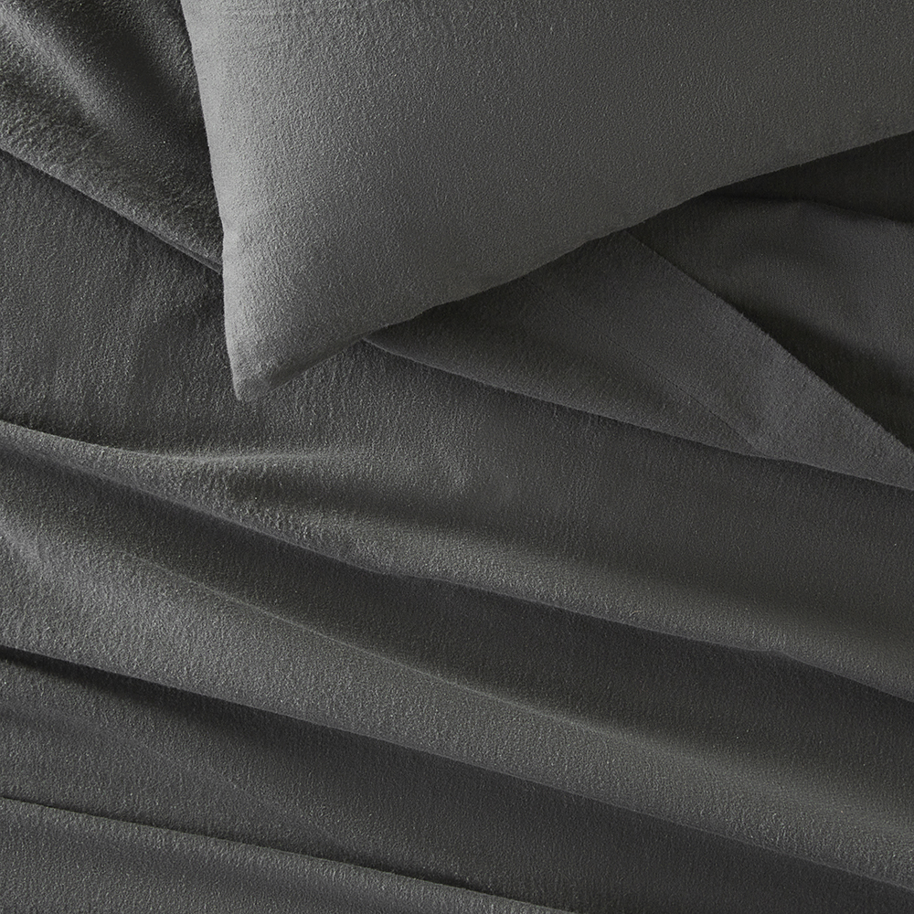 Flannelette Charcoal Plain Dye Sheet Set Adairs