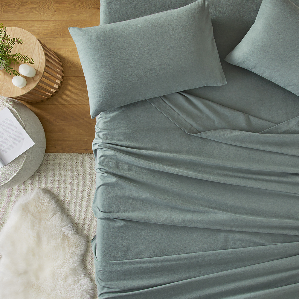 Flannelette Cypress Plain Dye Sheet Set Adairs